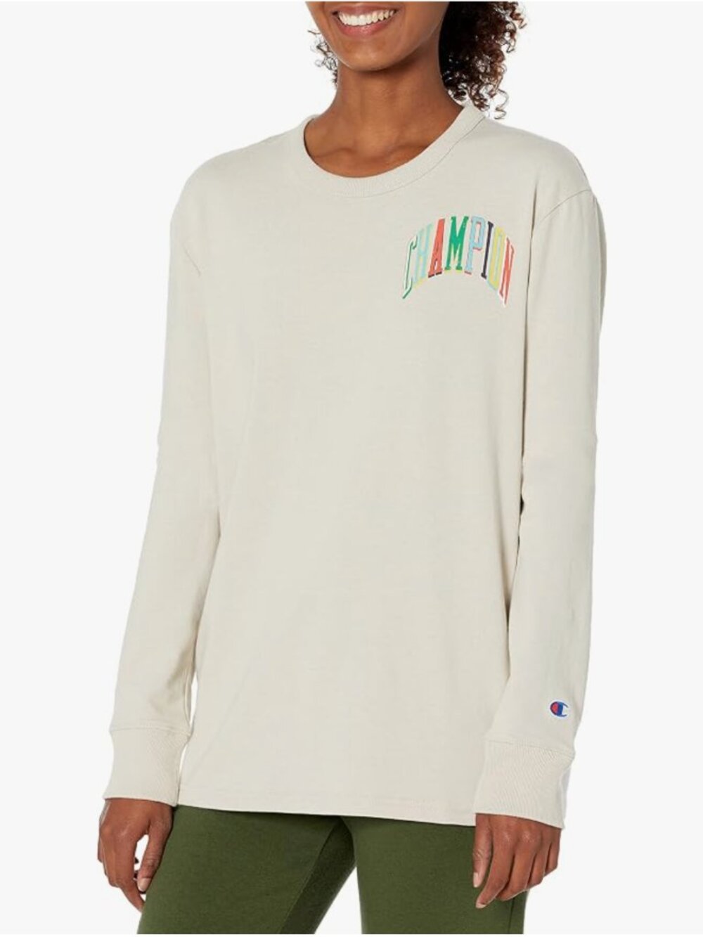 Champion Women's Boyfriend Long Sleeve Tee